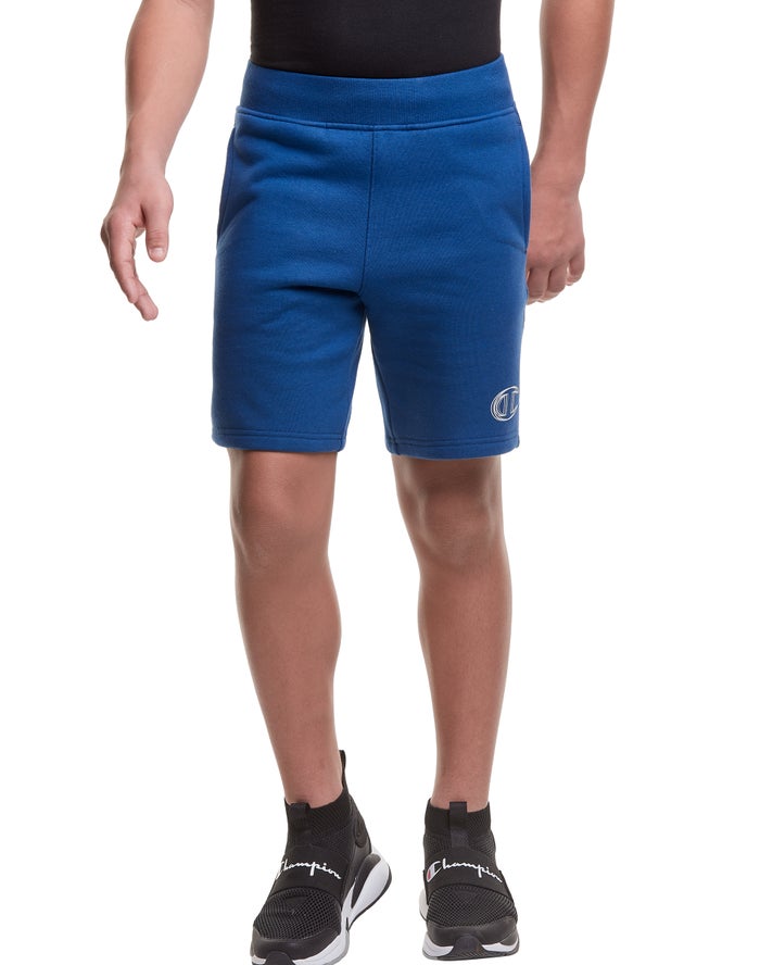 Champion Boys Shorts NZ - Reverse Weave Fleece Vibrating C Logo Navy ( 4639-SAMXE )